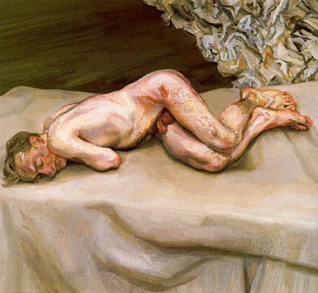 Обнаженный мужчина в кровати, 1987 - Люсьен Фрейд