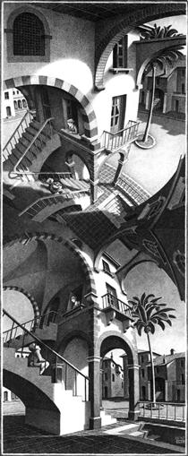 High and Low - M.C. Escher