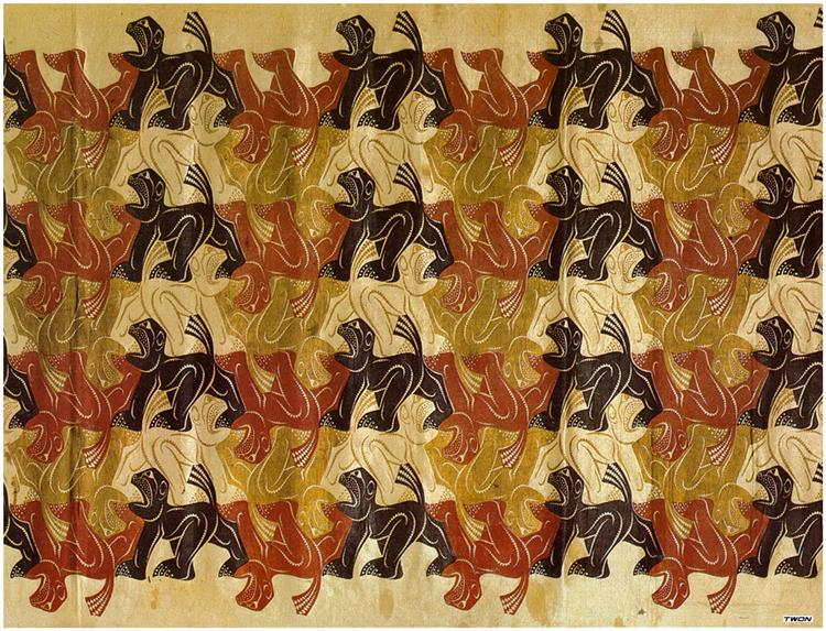 Regular Division of the Plane kakemono, 1957 - Maurits Cornelis Escher