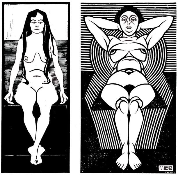 Seated Female Nude I, 1920 - Maurits Cornelis Escher