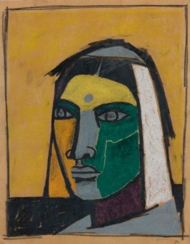 Untitled (Portrait of Chand Bibi), 1957 - Макбул Фида Хусейн