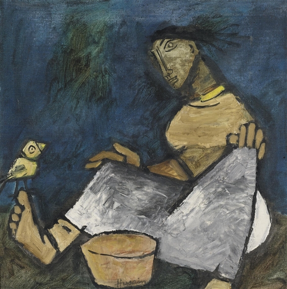 Untitled (Woman at Work), 1958 - Макбул Фида Хусейн