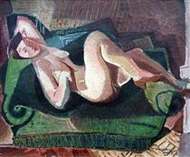 Nude on green sofa - M. H. Maxy