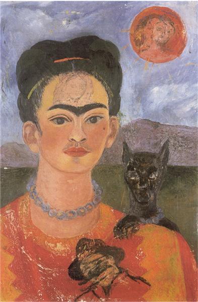 Self Portrait with a Portrait of Diego on the Breast and Maria Between the Eyebrows, 1954 - Frida Kahlo