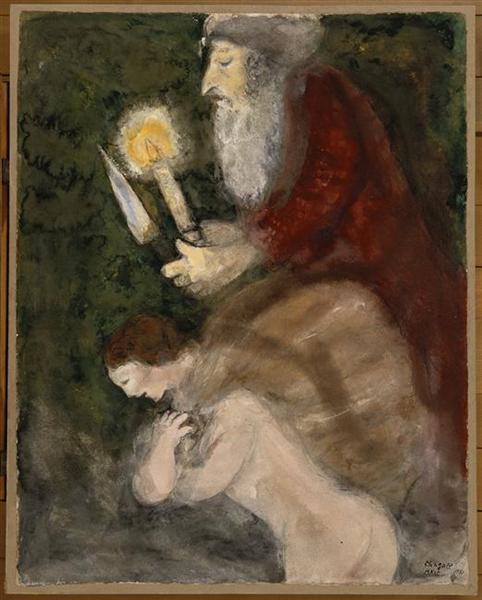 Abraham and Isaac on the way to the place of Sacrifice, c.1931 - Marc Chagall