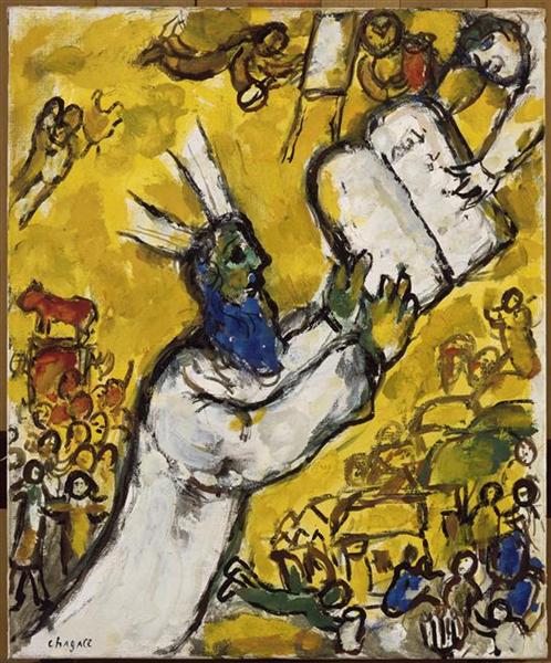 Moses receiving the Tablets of Law, c.1963 - Marc Chagall