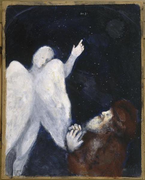 Noah receives the order to build the Ark, 1931 - Marc Chagall