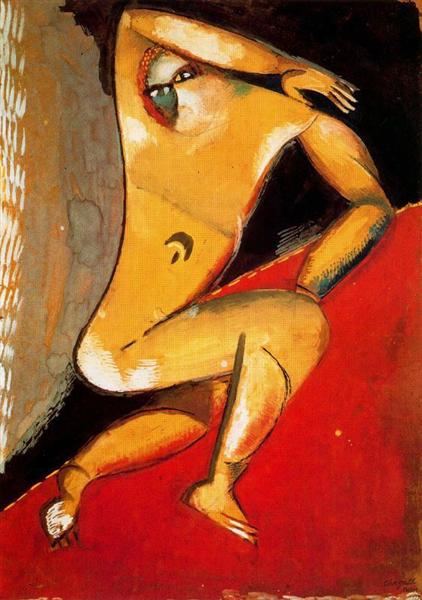 Оголена, 1913 - Марк Шагал
