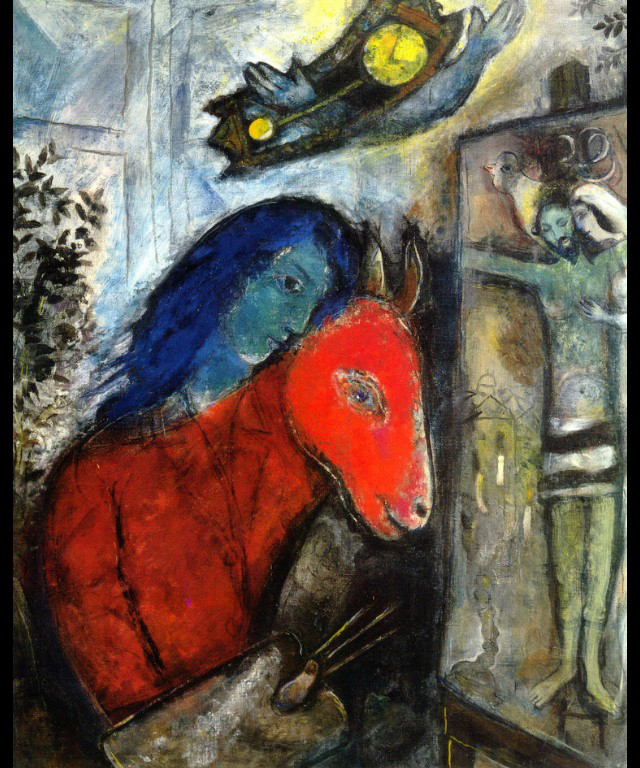 Self Portrait with a Clock In front of Crucifixion, 1947 - Marc Chagall ...