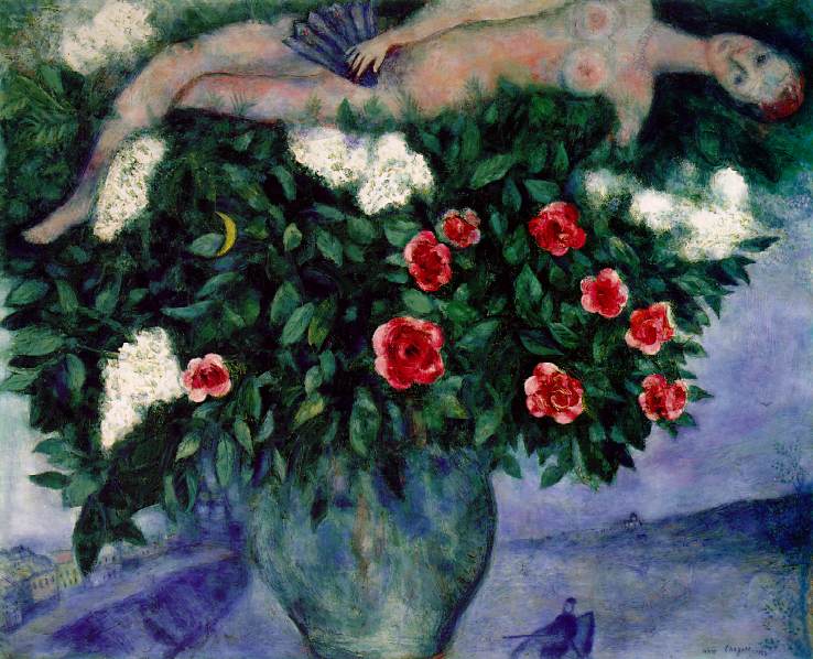Женщина и розы, 1929 - Марк Шагал