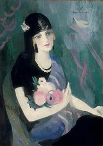 Portrait of Baroness Gourgaud in Black Mantilla - Мари Лорансен