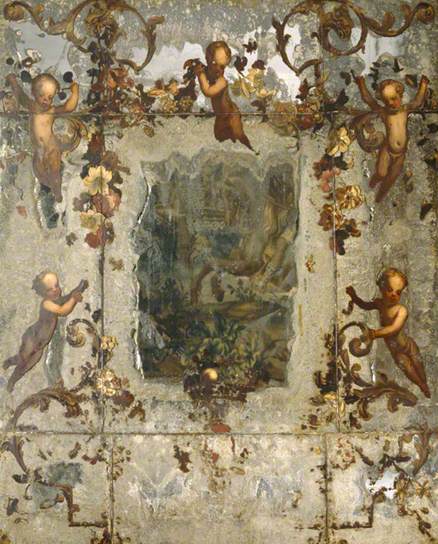 Mirror Decorated with Putti, Flowers and Acanthus Scrolls - Марио Де Фьори