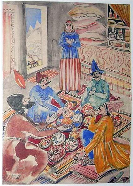 Illustration to 'Armenian folk tales', 1937 - Мартірос Сар'ян