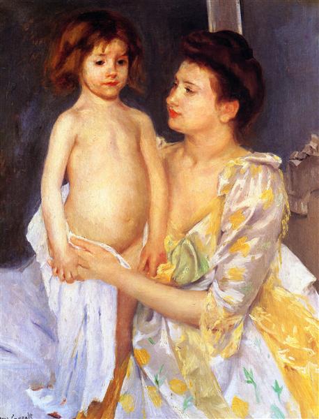 Jules Being Dried by His Mother, 1900 - Mary Cassatt