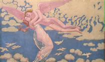 The Story of Psyche: panel 7. Cupid Carrying Psyche Up to Heaven - 莫里斯·丹尼