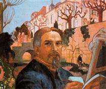 Self-Portrait with his Family in Front of Their House - Maurice Denis
