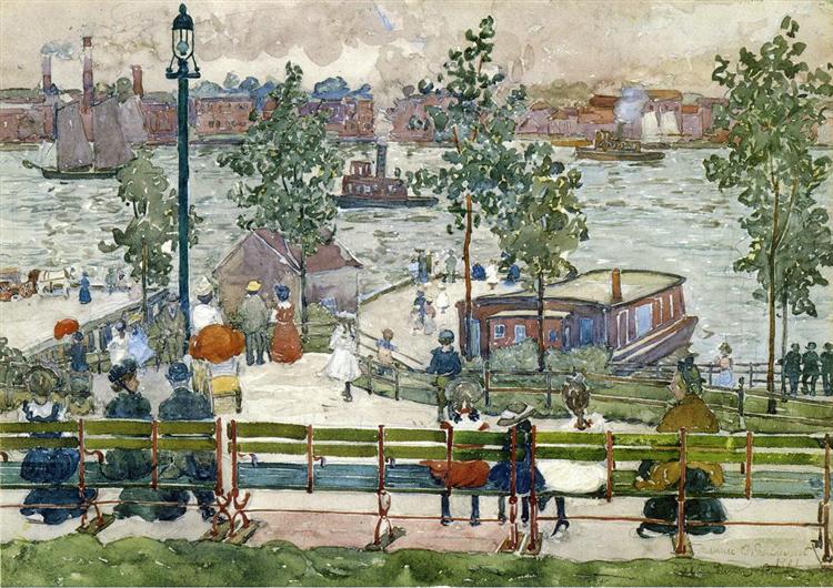East River Park, 1901 - Морис Прендергаст