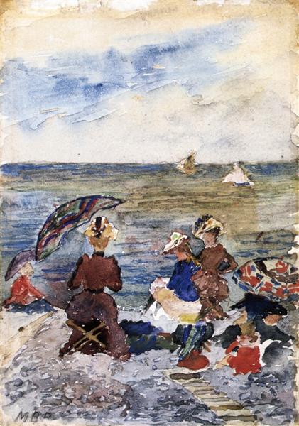 Figures on the Beach, c.1892 - c.1894 - Морис Прендергаст