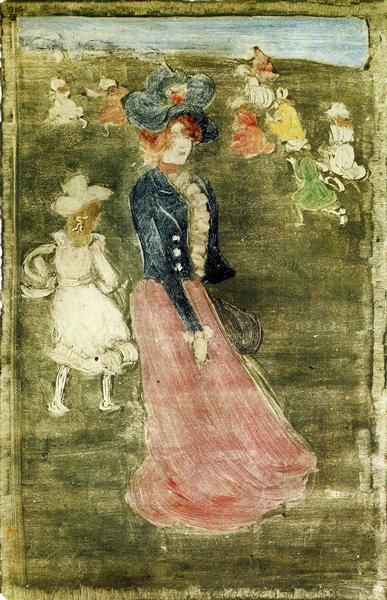 Lady in a Pink Skirt, c.1895 - c.1897 - Maurice Prendergast