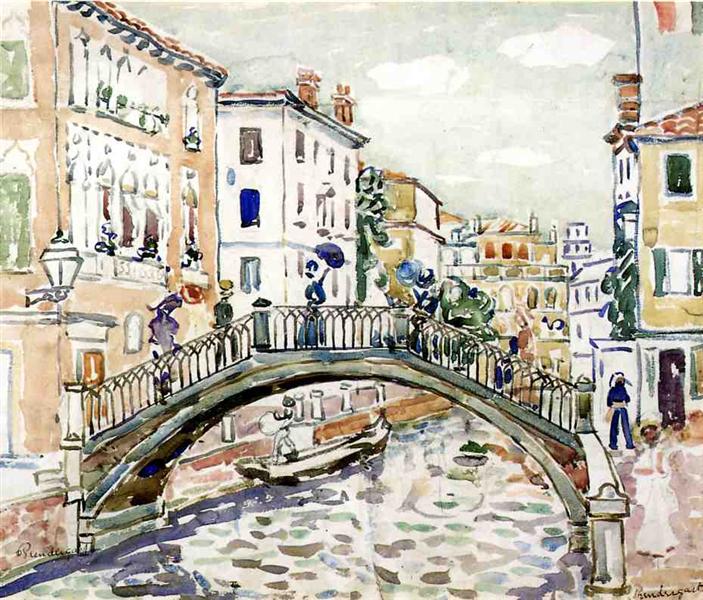 Little Bridge, Venice, c.1911 - c.1912 - Морис Прендергаст