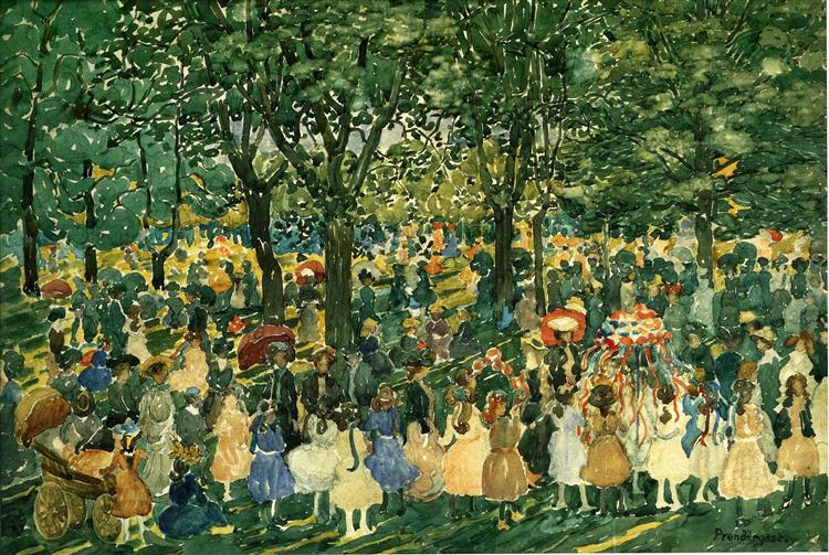 May Day, Central Park, c.1900 - c.1903 - Моріс Прендергаст