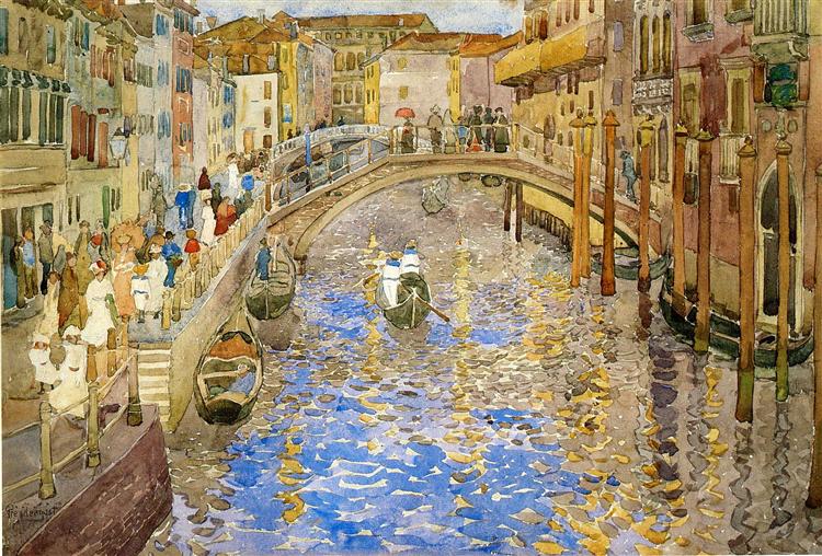 Venetian Canal Scene, c.1898 - c.1899 - Морис Прендергаст