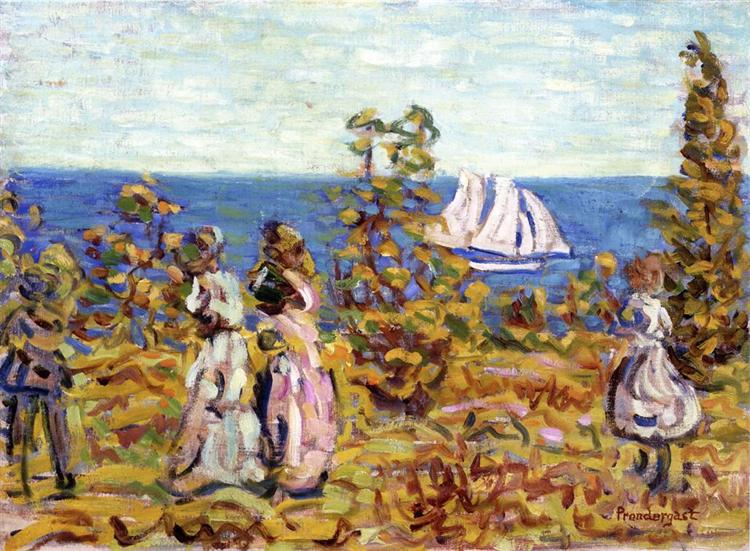 Viewing the Sailboat, c.1907 - c.1910 - Maurice Prendergast