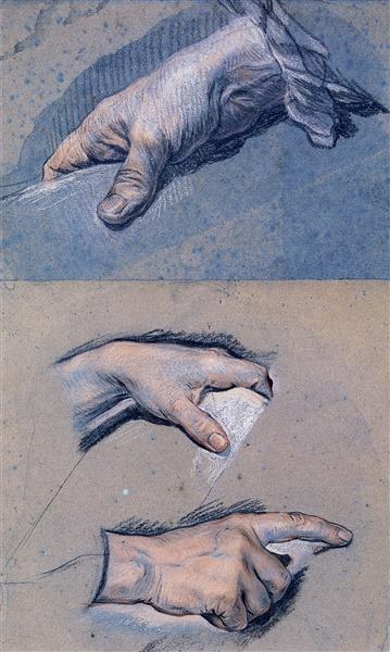 Studies of men's hands - Морис Кантен де Латур