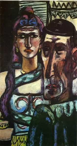 Two Circus Artists or Snake Charmer and Clown, 1948 - Max Beckmann