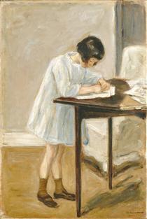 The Artist's Granddaughter at the Table - 马克思·利伯曼