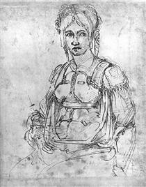 Portrait of Vittoria Colonna - 米開朗基羅