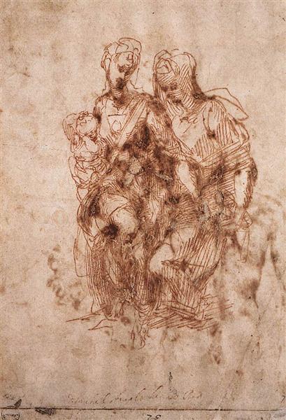 St. Anne with Virgin and Child Christ, c.1502 - Michelangelo