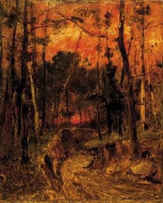 Sunset in the Forest, 1874 - Mihály von Munkácsy