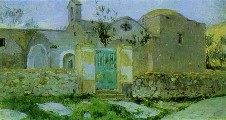 Capri. Entrance to Monastery., 1908 - Mikhaïl Nesterov