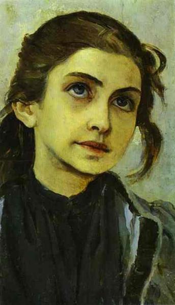 Portrait of a Girl (Study for Youth of St. Sergiy Radonezhsky), c.1890 - Mijaíl Nésterov