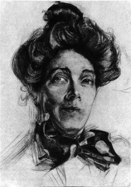 Artist's wife Nadezhda Zabela, 1905 - Mikhail Vrubel