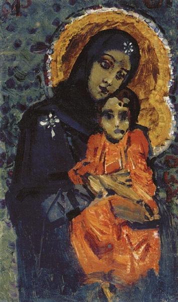 Virgem Maria e o Menino Jesus, c.1884 - Mikhail Vrubel