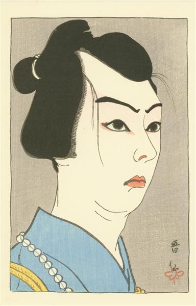 Uzaemon in the role of Shirai Gonpachi, 1915 - Natori Shunsen