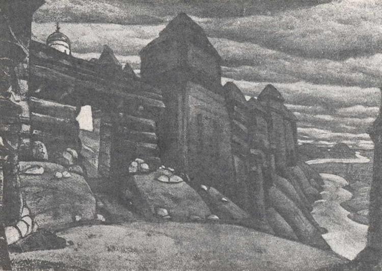 City wall, 1909 - Nikolái Roerich