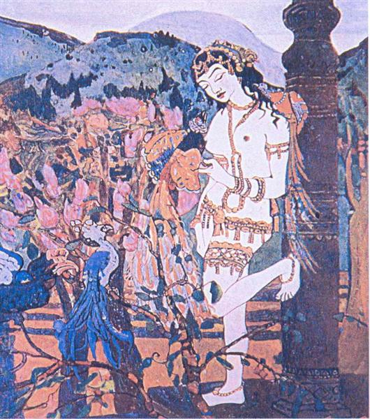 Devassari Abuntu with birds, 1906 - Nikolái Roerich