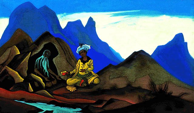 Iskander and hermit, 1938 - Nicholas Roerich