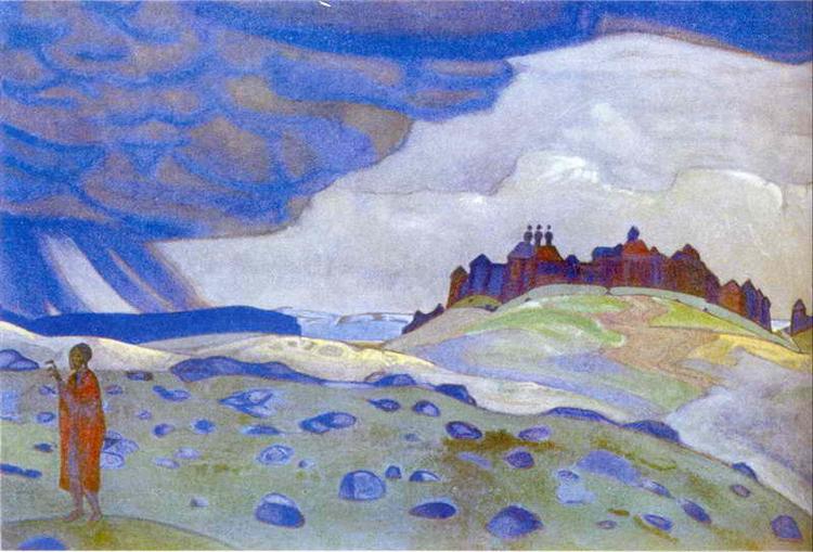 Procopius the Righteous removes a cloud of stone from the Great Ustyug, 1914 - Nicholas Roerich