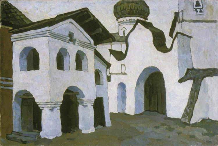 Pskov churchyard, 1904 - Nicolas Roerich