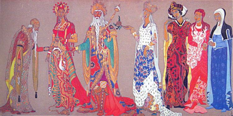 Sketches of costumes for "Princess Maleine" - Nikolái Roerich