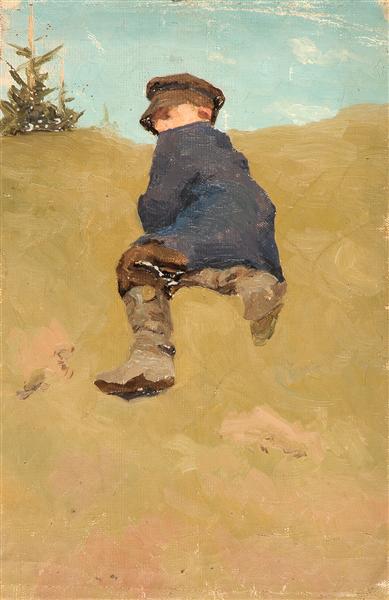 Етюд із лежачим хлопчиком, 1894 - Микола Реріх
