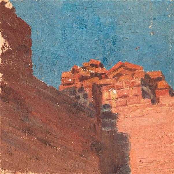 Study of walls, c.1895 - Николай  Рерих