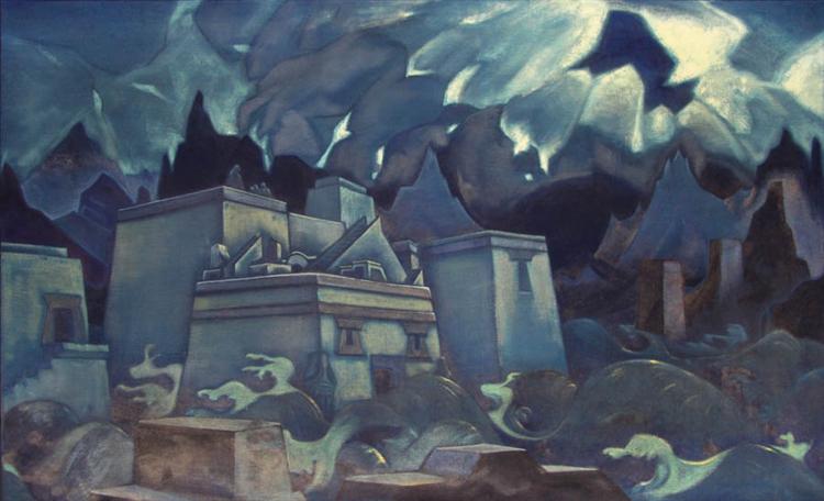 The destruction of Atlantis, 1928 - Nicholas Roerich - WikiArt.org