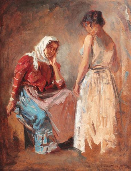 Gypsy Women Talking, 1910 - Николае Вермонт