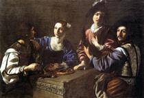 Drinking Party with a Lute Player - Nicolas Tournier