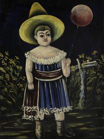 Девочка с шариком - Нико Пиросмани